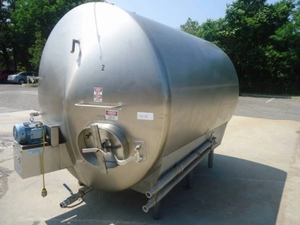 2,500 Gallon Cherry Burrell Stainless Steel Horizontal Mix Tank