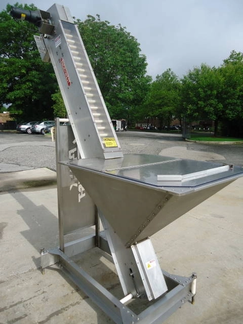 Pack West Cap Feeder/Elevator, 96 In. Discharge Height, Stainless Steel