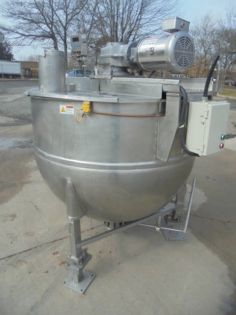 300 Gallon Lee Stainless Steel Dual Action Scraper Kettle, 90 PSI Jacket