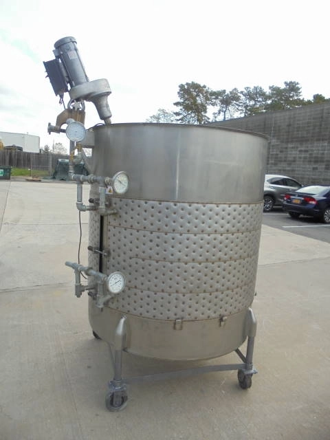 500 Gal Viatec/Chem-Tek 316 SS Mix Tank, Dimple Jacketed Panels