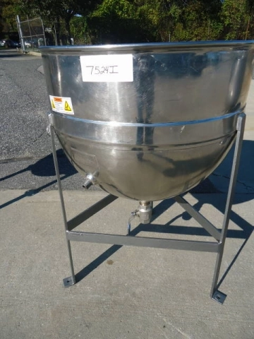 50 Gallon Lee Stainless Steel Hemispherical Kettle, 40 Psi