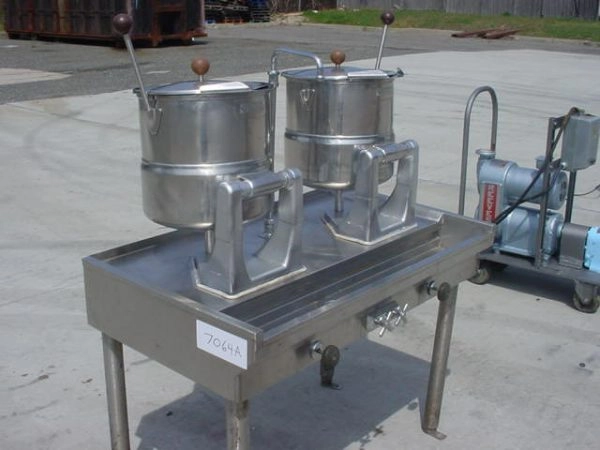 5 Gal. Groen Ss Jacketed Tilt Kettles (2), One Has Base