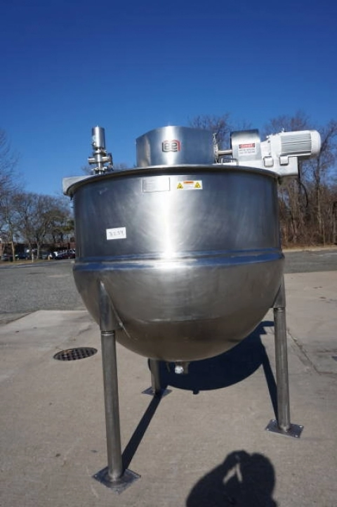 500 Gallon Lee 316 Stainless Double Motion Kettle, 125 PSI Jacket