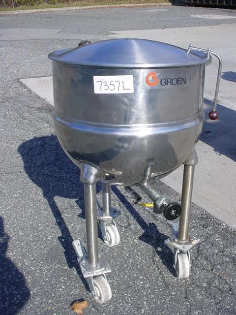 40 Gallon Groen Stainless Steel Jacketed Kettle, Casters