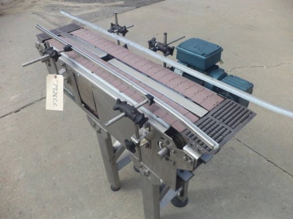 Power-Pack SS dual lane bottle conveyor, 38 inches long