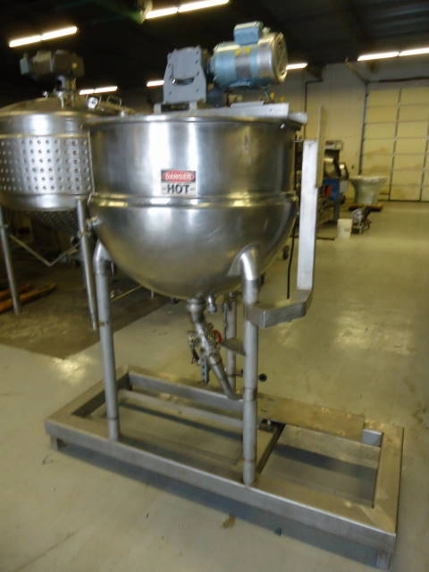 80 Gallon Groen Stainless Steel Scraper Kettle, 125 Psi Jacket