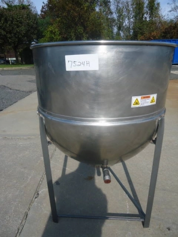 80 Gallon Groen Stainless Steel Hemispherical Kettle, 40 Psi
