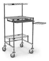 Cleatech, Mobile Chrome Wire Workstation w/Resilient-Tread Casters