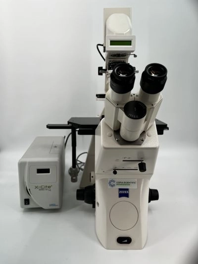 Zeiss Axiovert 200 Inverted Phase Contrast Fluorescence Trinocular Microscope