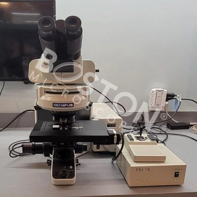 Olympus BX53 Upright Phase Contrast Fluorescence Ergonomic Trinocular with Motorized Stage Microscope