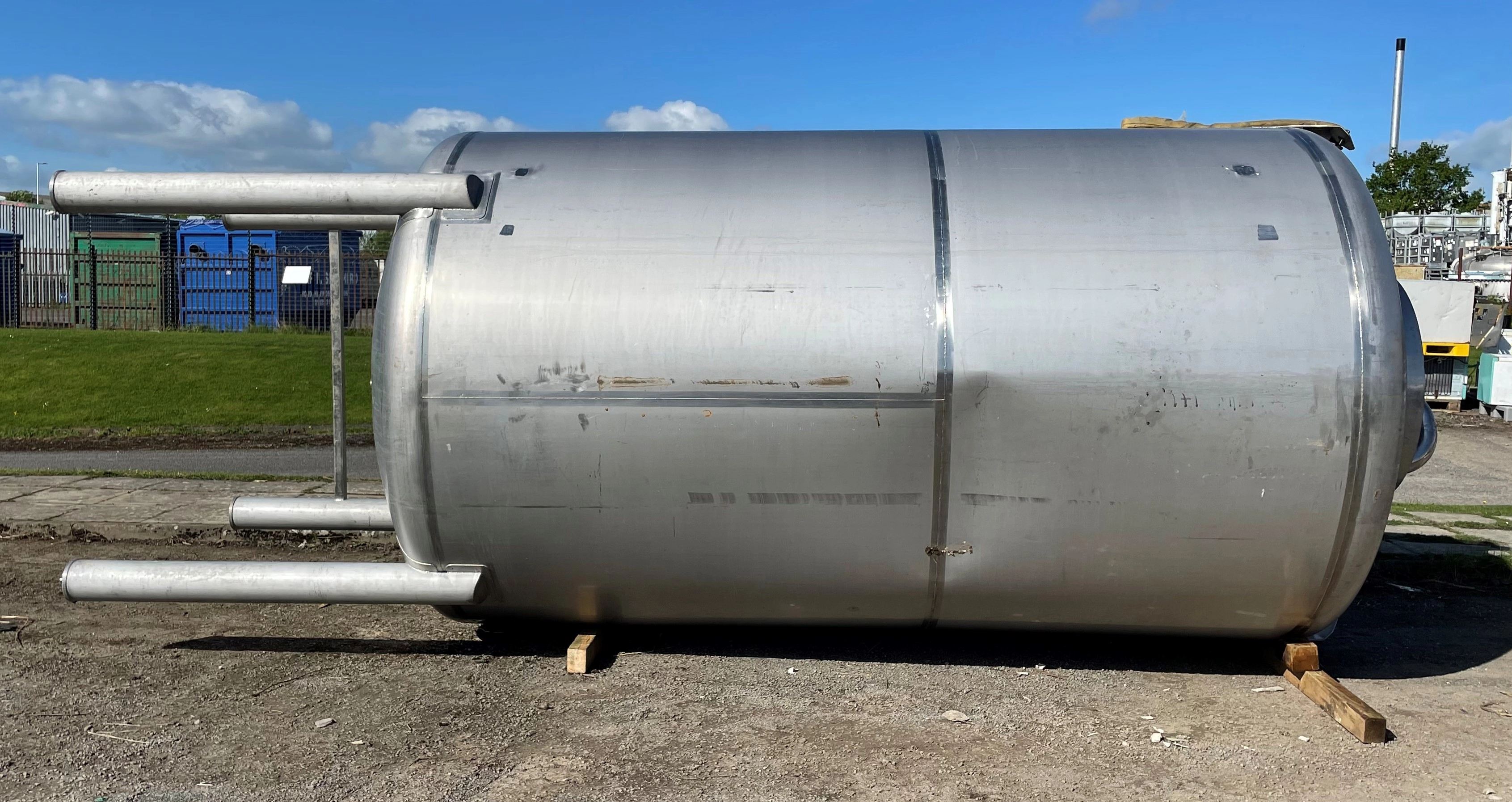15,000 Litre Stainless Steel Vertical Storage Vessel 2200mm Dia x 3500mm Straight Side