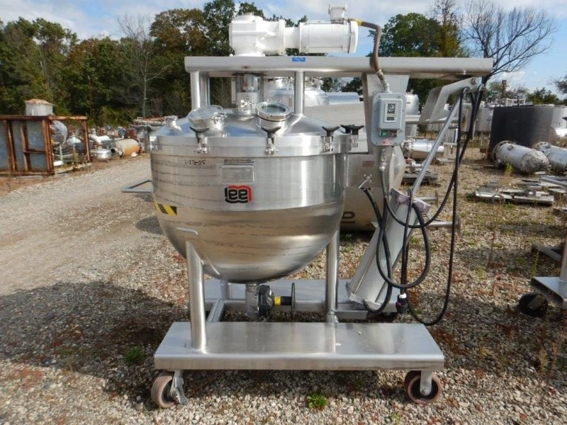 200 Gallon 316 Stainless Steel Mix Kettle, Side Scrape Agitator