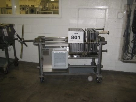 16&quot; x 16&quot; Ertel 304 Stainless Steel Plate and Frame Filter Press on Movable Cart