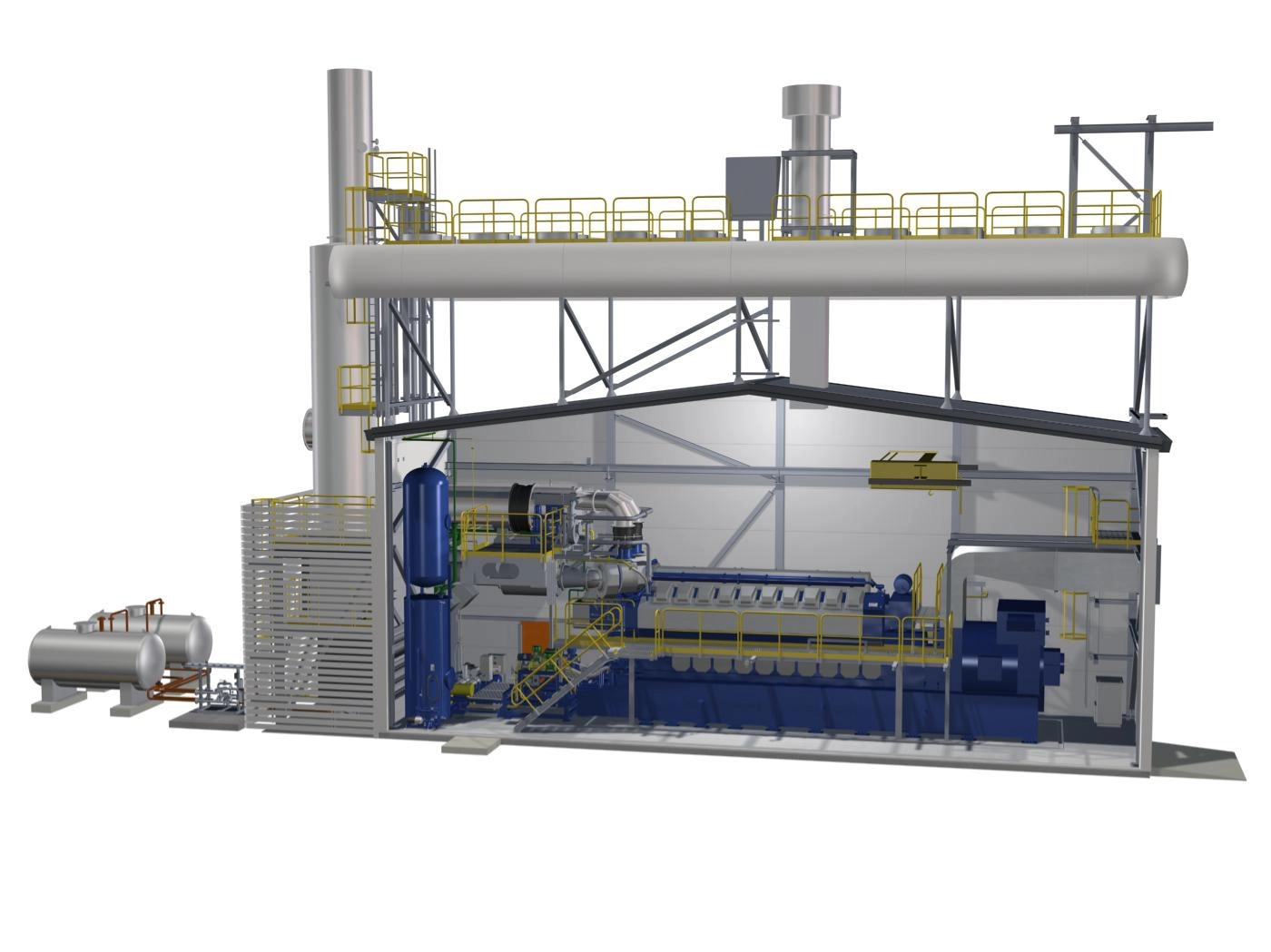 W&Atilde;&curren;rtsil&Atilde;&curren; 20V34SG Natural Gas Generator Sets, Rated at 9400 KW, 13,800 Volts, 60Hz