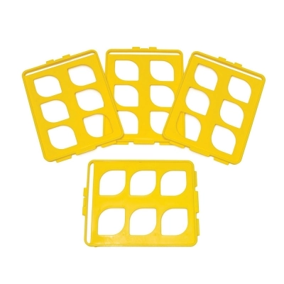 Bel-Art Switch-Grid Test Tube Rack Grids;For 25-30MM Tubes, Yellow (Pack of 4)