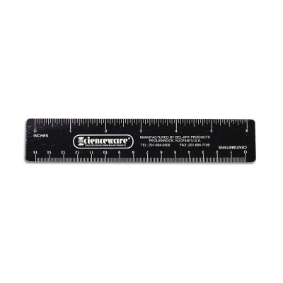 Bel-Art Fluorescent Ruler; Metric/English Scale, 15cm, 6 In