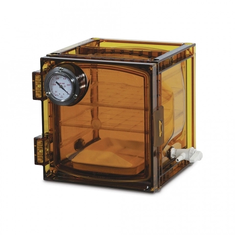Bel-Art Lab Companion Cabinet Vacuum Desiccator, 11, UV Amber 42400-4101