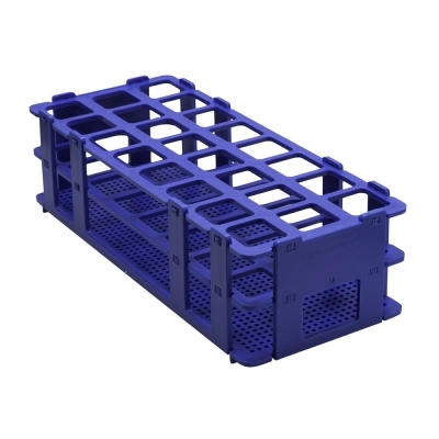 Bel-Art No-Wire Test Tube Rack;For 20-25MM Tubes, 24 Places, Blue