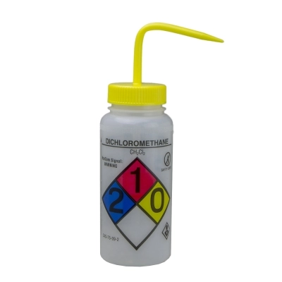 Bel-Art GHS Labeled Safety-Vented Dichloromethane Wash Bottle 12416-0002 (Pack of 4)