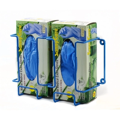 Bel-Art Poxygrid Glove Dispenser Rack; Double Box Holder, Blue