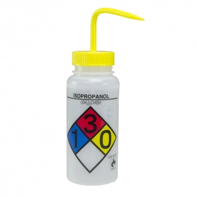 Bel-Art Safety-Labeled 4-Color Isopropanol Wide-Mouth Wash Bottle 11716-0008 (Pack of 4)
