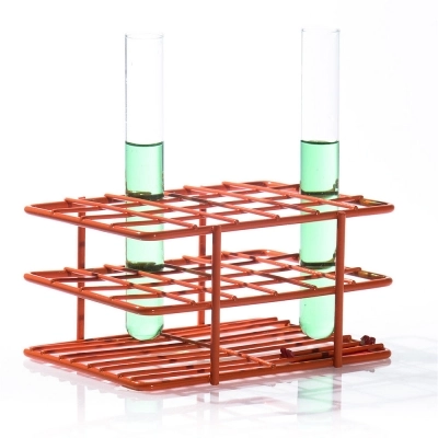 Bel-Art Poxygrid "Half-Size" Test Tube Rack;For 15-16MM Tubes, 24 Places, Orange