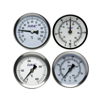 Durac Bi-Metallic Surface Temperature Thermometer; 0/400C, 64MM Dial, Single Magnet