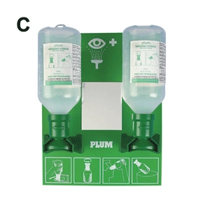 Plum Open Eye Wash Station; 2 Bottles, 500mL Sterile Saline (x2)