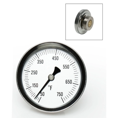 Durac Bi-Metallic Surface Temperature Thermometer; 50/750F, 64MM Dial, Single Magnet