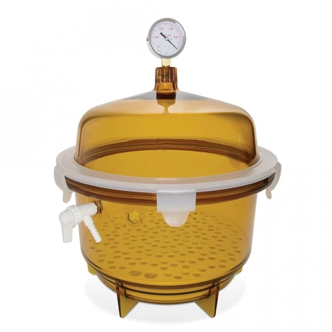 Bel-Art Lab Companion Round Vacuum Desiccator,20L, UV Amber 42400-2241