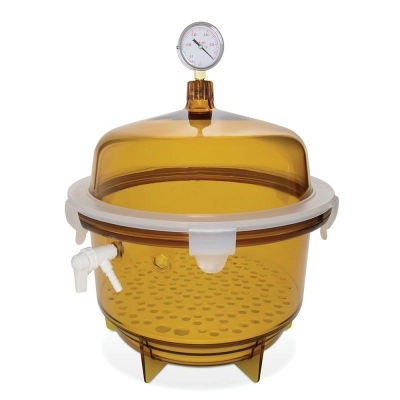 Bel-Art Lab Companion Round Vacuum Desiccator,20L, UV Amber 42400-2241