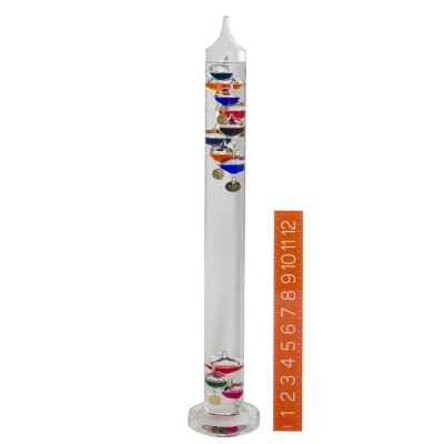 H-B Durac Galileo Thermometer;18 To 26C, 5 Spheres, 330MM