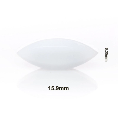 Bel-Art Spinbar Teflon Elliptical (Egg-Shaped) Magnetic Stirring Bar; 15.9 X 6.35MM, White