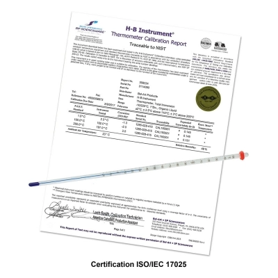 Durac Plus Calibrated Liquid-In-Glass Thermometer;-1 To 201C, 76MM Immersion