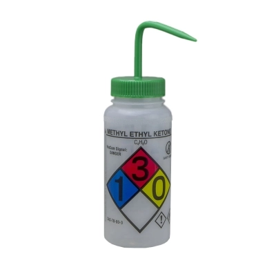 Bel-Art GHS Labeled Methyl Ethyl Ketone Wash Bottle 12416-0012 (Pack of 4)