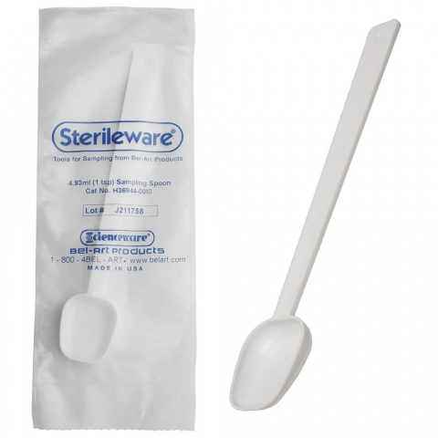 Bel-Art Long Handle Sterile Sampling Spoon; 4.93mL, Individually Wrapped (Pack of 10)