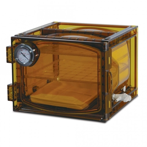 Bel-Art Lab Companion Cabinet Vacuum Desiccator, 23, UV, Amber 42400-4121