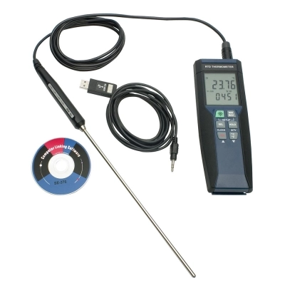 Durac High Temp Precision RTD Electronic Thermometer/Data Logger;-100 To 400C
