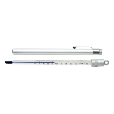 Durac Plus Pocket Liquid-In-Glass Thermometer;0 To 220F, Closed Metal Case