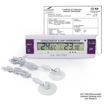 Durac Calibrated Dual Zone Electronic Thermometer With Waterproof Sensors;-40/70C