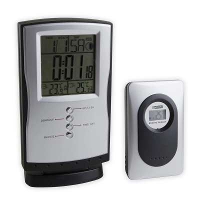 H-B DURAC INDOOR/OUTDOOR WEATHER STATION WITH MOON PHASES, TEMPERATURE TREND, MAX/MIN MEMORY AND TEM