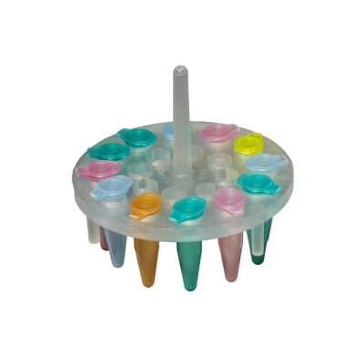 Bel-Art Round Microcentrifuge Floating Bubble Rack;For .5ML Tubes,20 Places,Fits In 1000ML Beakers