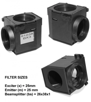 91038 BX3/IX3 filter cube (U-FF, U-M710)) For Olympus BX3 and IX3 models for 25mm filters