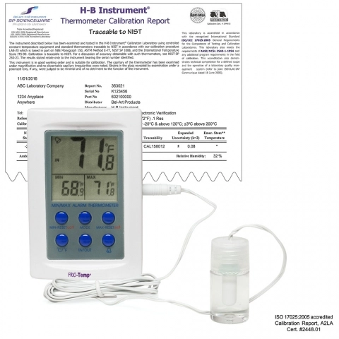 SP Bel-Art, H-B DURAC Bi-Metallic Min/Max Thermometer