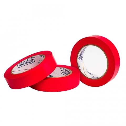 Bel-Art Write-On Red Label Tape; 40 YD Length 1 IN Width (Pack of 3)