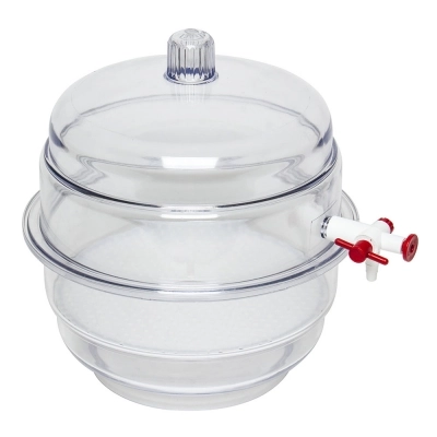 Bel-Art "Space Saver" Polycarbonate Vacuum Desiccator With Clear Bottom; .20 Cu Ft 42022-0000