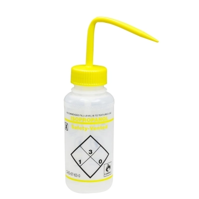 Bel-Art Safety-Vented/Labeled 2-Color Isopropanol Wide-Mouth Wash Bottle 11643-0224 (Pack of 3)