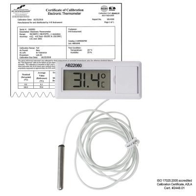 Durac Calibrated Electronic Thermometer With Waterproof Sensor;-50/200C