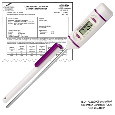 Durac Calibrated Electronic Stainless Steel Stem Thermometer,-50/200C