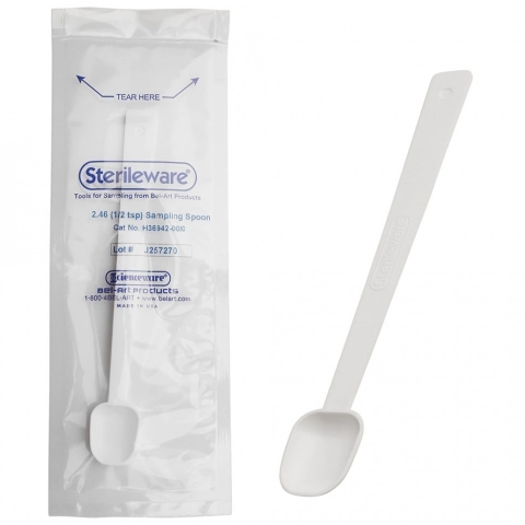 Bel-Art Long Handle Sterile Sampling Spoon; 2.46mL, Individually Wrapped (Pack of 10)